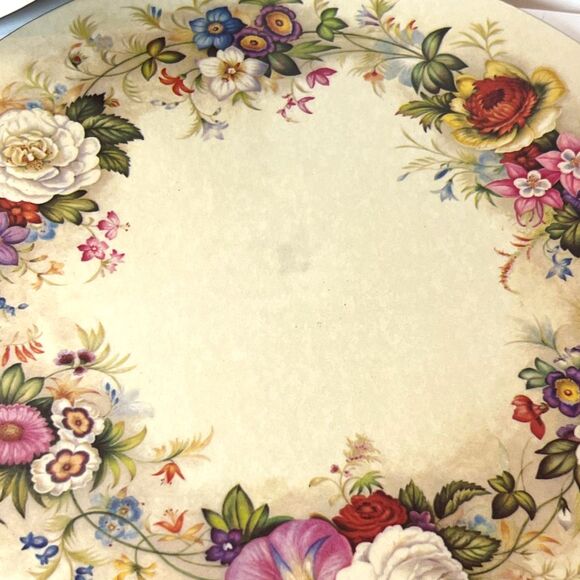 Vintage Pimpernel Floral Round Placemats Cork Back Made in England UK (Set of 4) - Picture 5 of 6